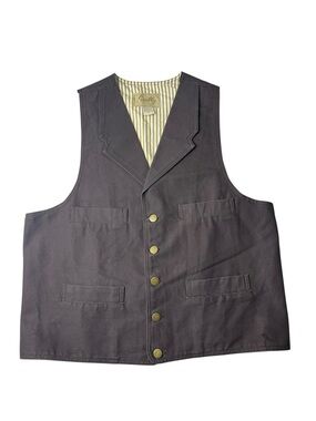 Scully Men’s Medium Dark Brown 4 Pocket Canvas Western Cowboy Vest